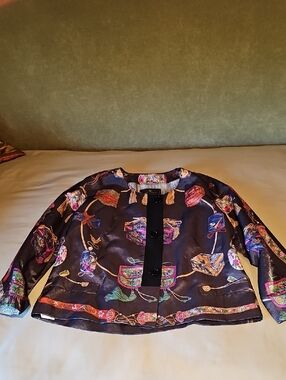 Authentic ETRO Milano Printed Jacket - Exotic Handbag & Tassel Motif